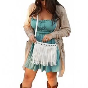 NEW JULIA ROSE women's nora fringe bags in cream
